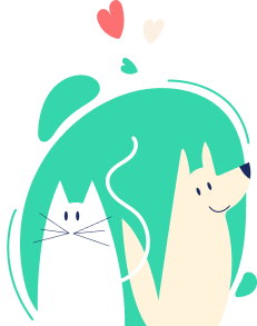 Ilustração de um gato e um cachorro.